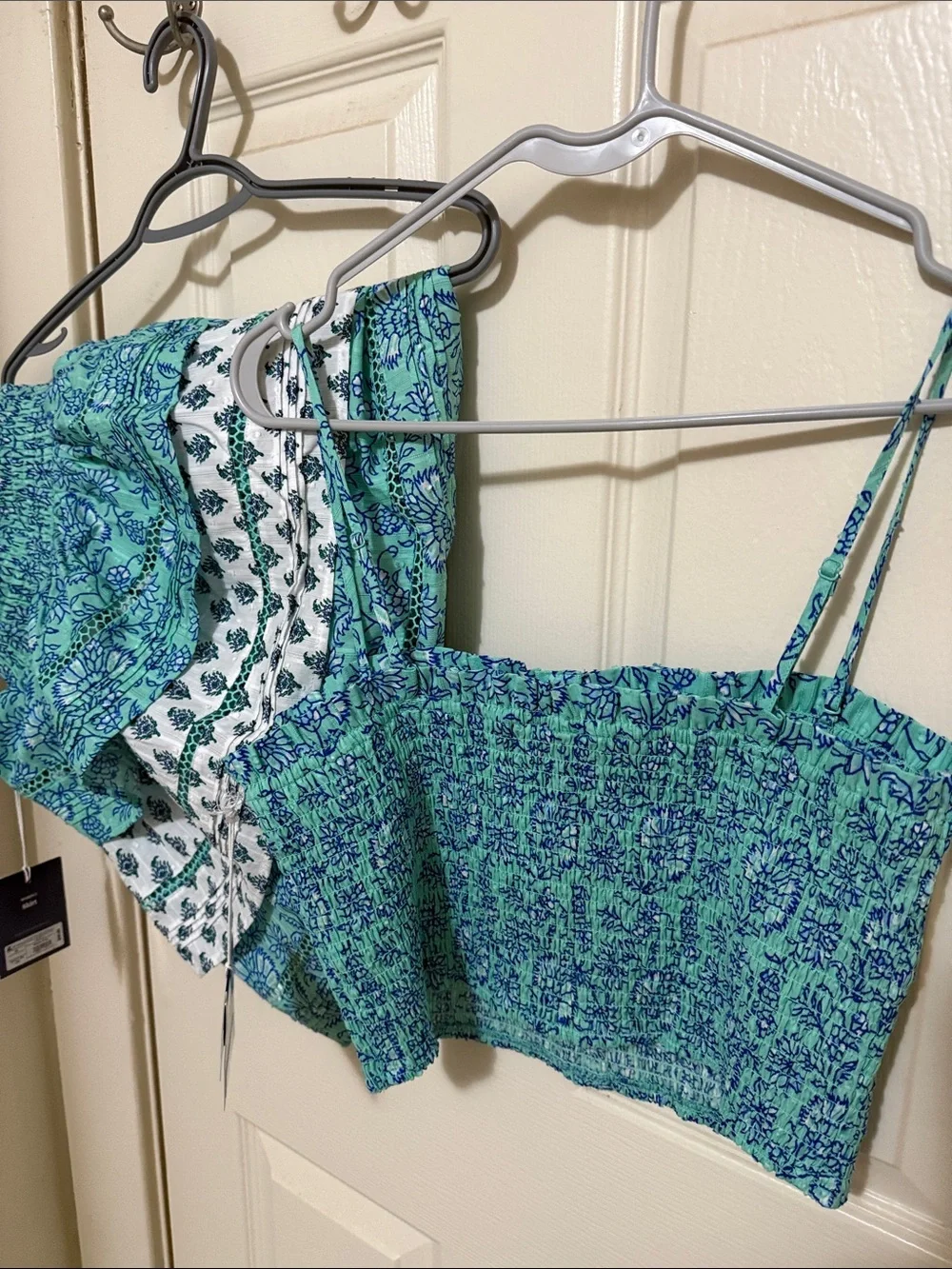 Roller Rabbit Turquoise Smocked Crop Top & Ruffle Skirt Set - Picture 7 of 7